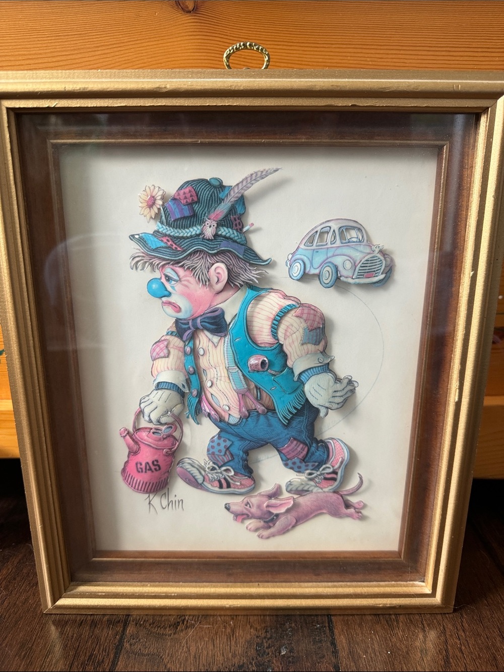 Vintage K Chin 3D Art “Sad Clown”
